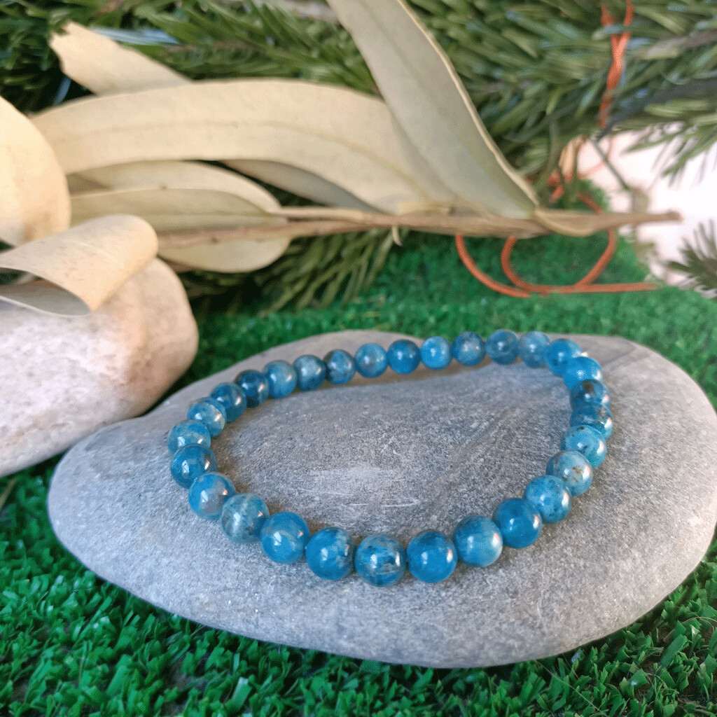 Pulsera de apatito azul 6mm extra