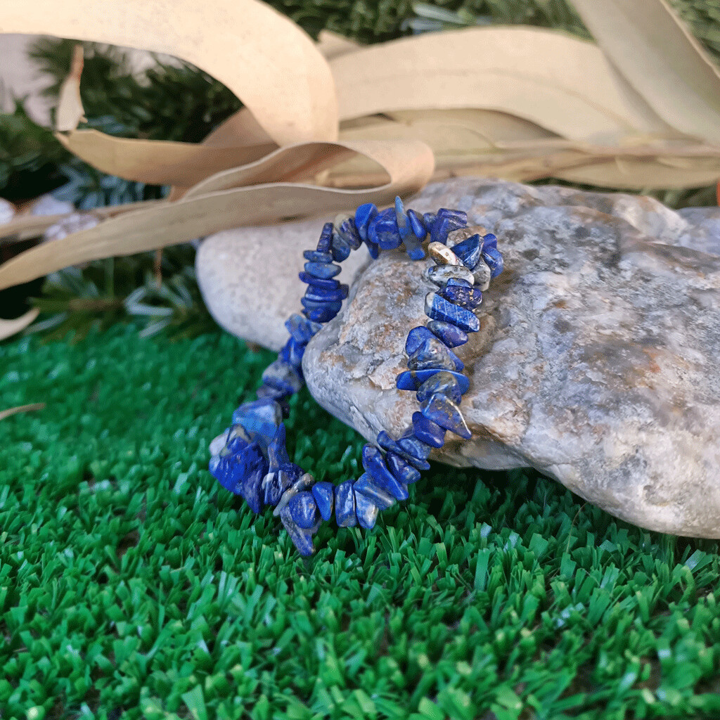 Pulsera elástica chip de Lapislázuli