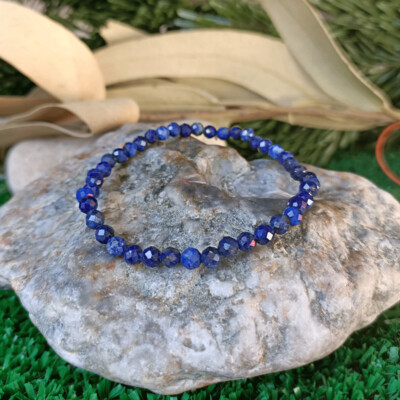 Pulsera de lapislázuli extra tallada 4mm