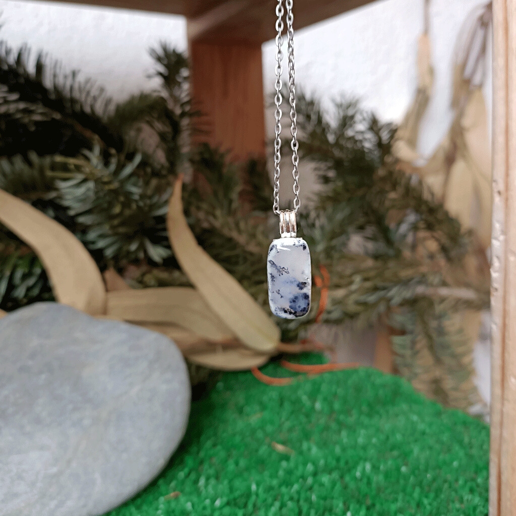 Colgante de merlinita en plata de ley 925 Nº8