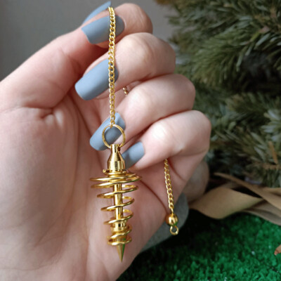 Péndulo espiral dorado pequeño