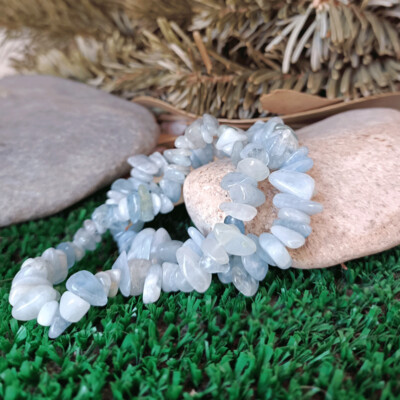 Pulsera chip de aguamarina extra