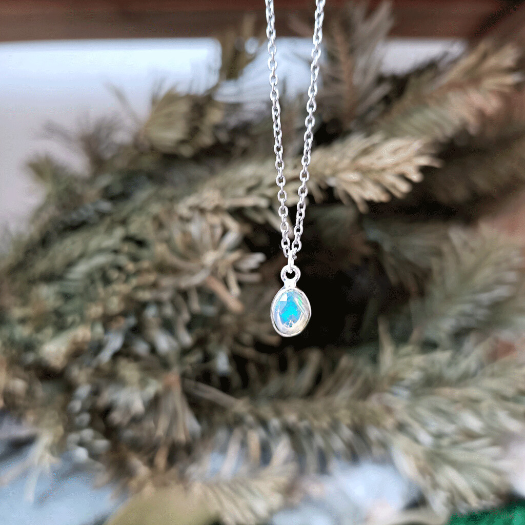 Colgante de ópalo etíope en plata de ley 925 Nº2