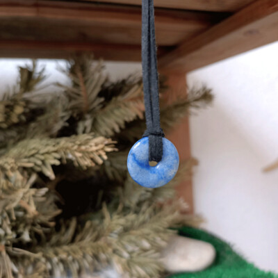 Colgante donut de cuarzo azul pequeño
