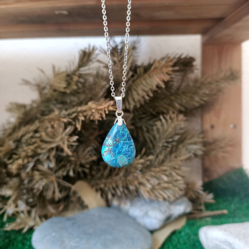 Colgante de Shattuckita en plata de ley 925 Nº1