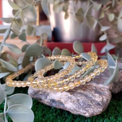 Pulsera de citrino  4mm (calentaro)