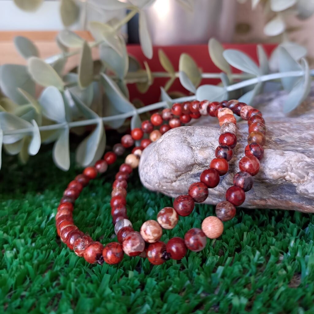 Pulsera jaspe rojo 4mm
