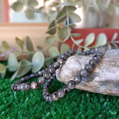 Pulsera de labradorita negra 4mm