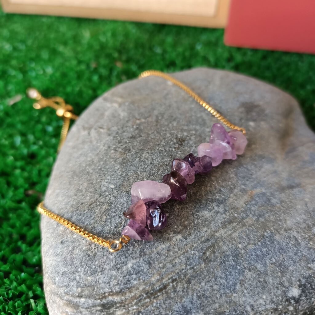 Pulsera Ítaca de amatista bañada en oro