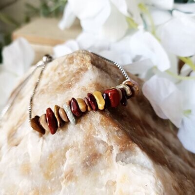 Pulsera Ítaca de jaspe mokaita de acero quirúrgico