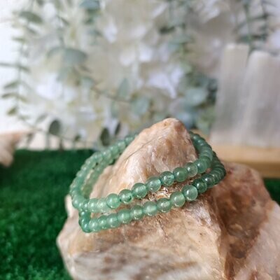 Pulsera de cuarzo verde 4mm