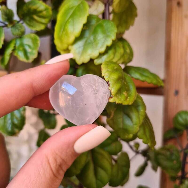 Corazón de cuarzo rosa pequeño extra