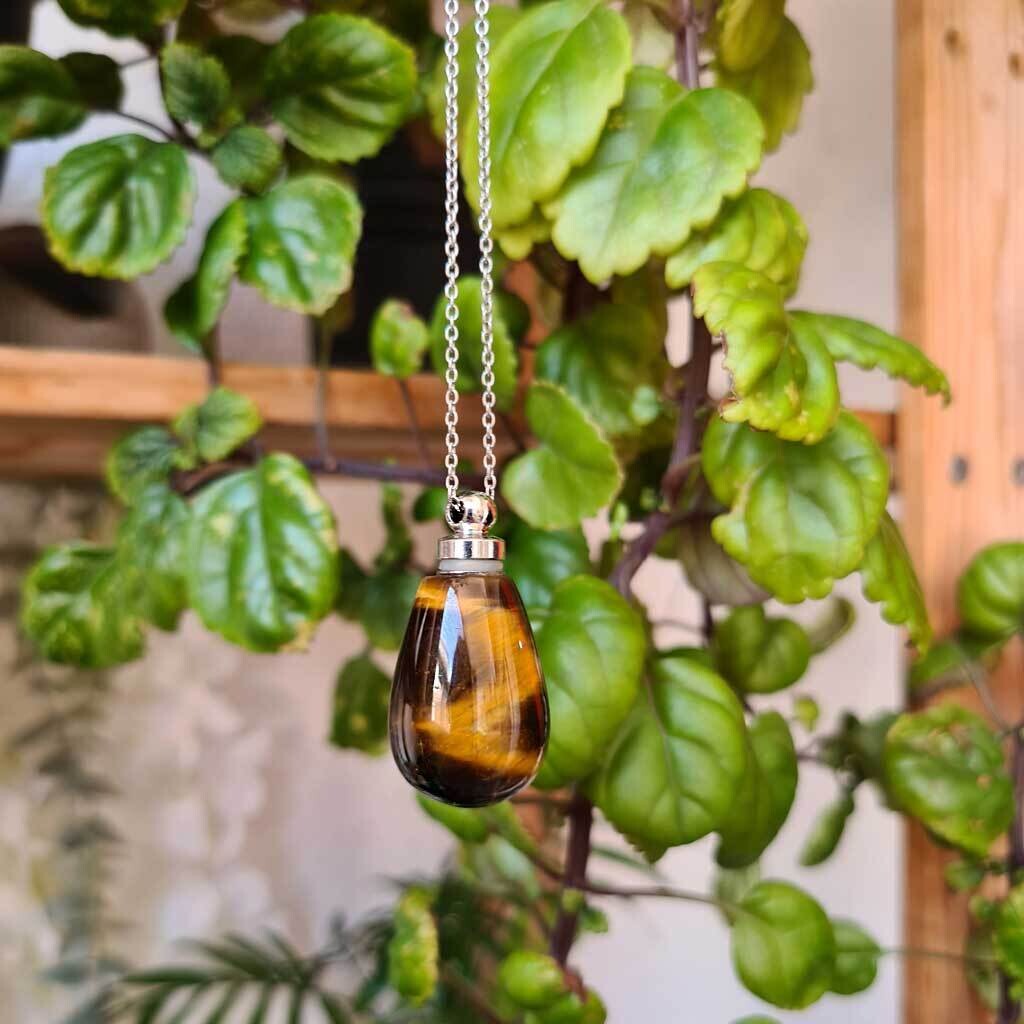 Colgante perfumero de ojo de tigre