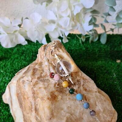 Péndulo mermet de cuarzo cristal y los chakras