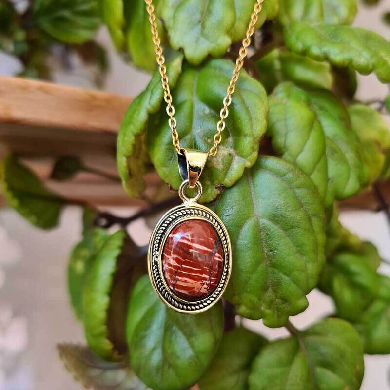 Colgante serendipia de jaspe rojo