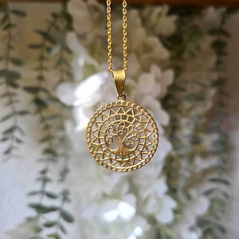 Colgante árbol de la vida de bronce