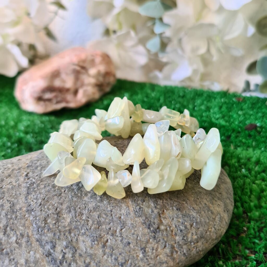 Pulsera chip de jade verde