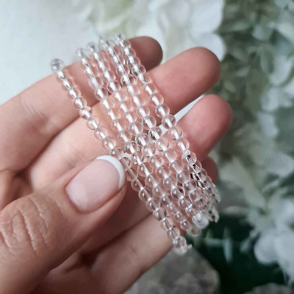 Pulsera de cuarzo cristal 4mm