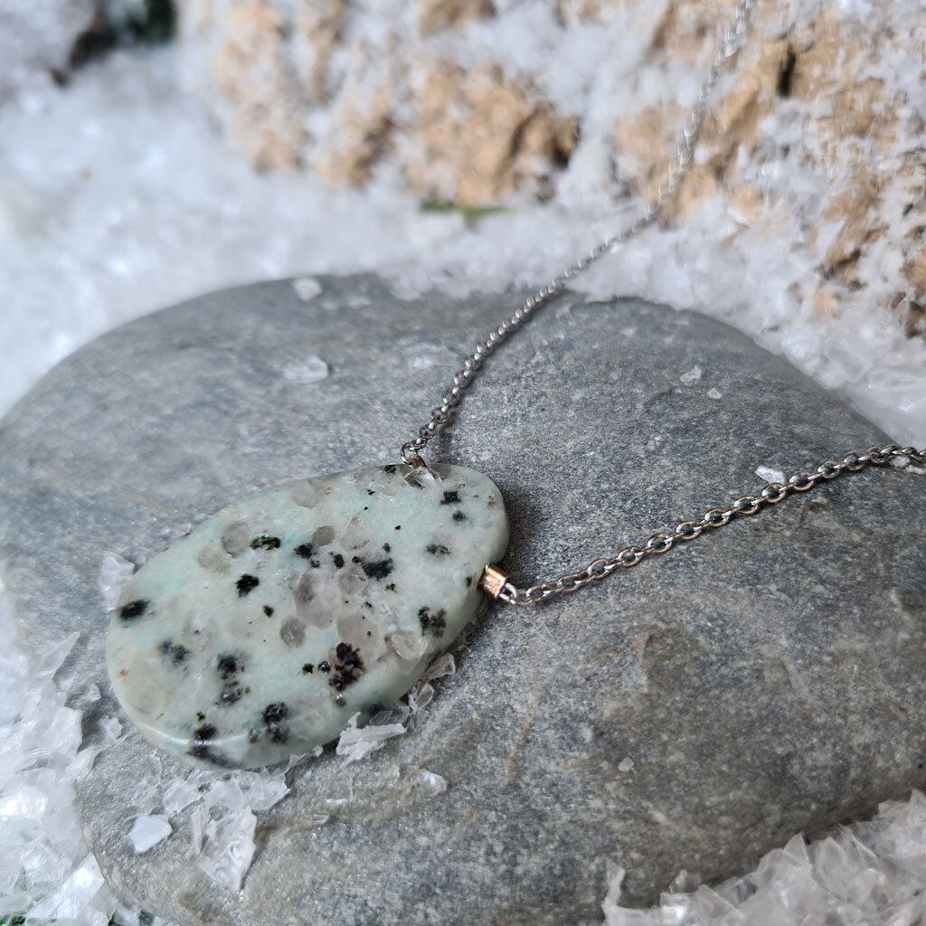 Colgante shanti plano de Amazonita