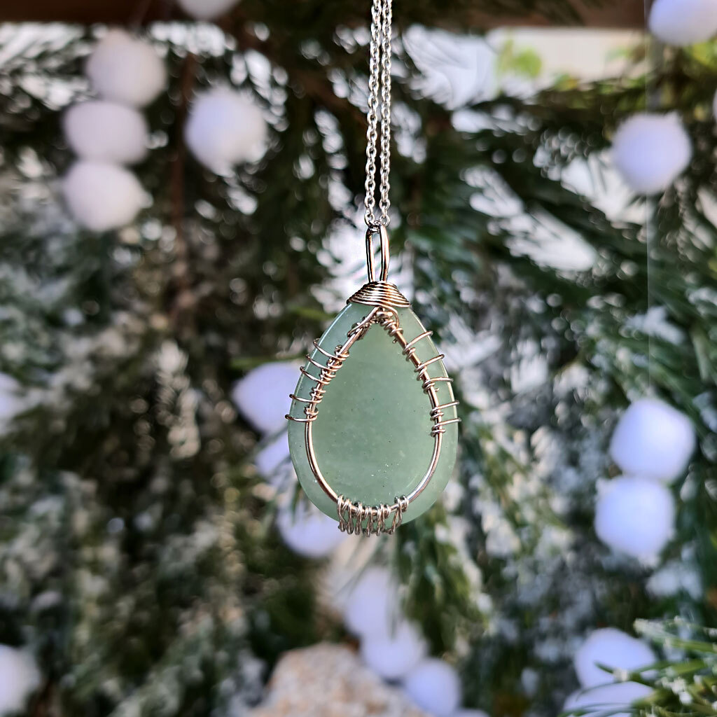 Colgante komorebi de Cuarzo Verde