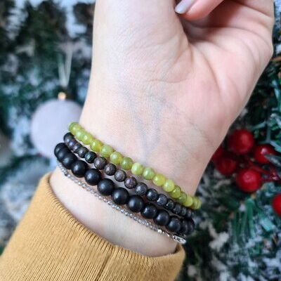Pulsera extra de olivino 4mm