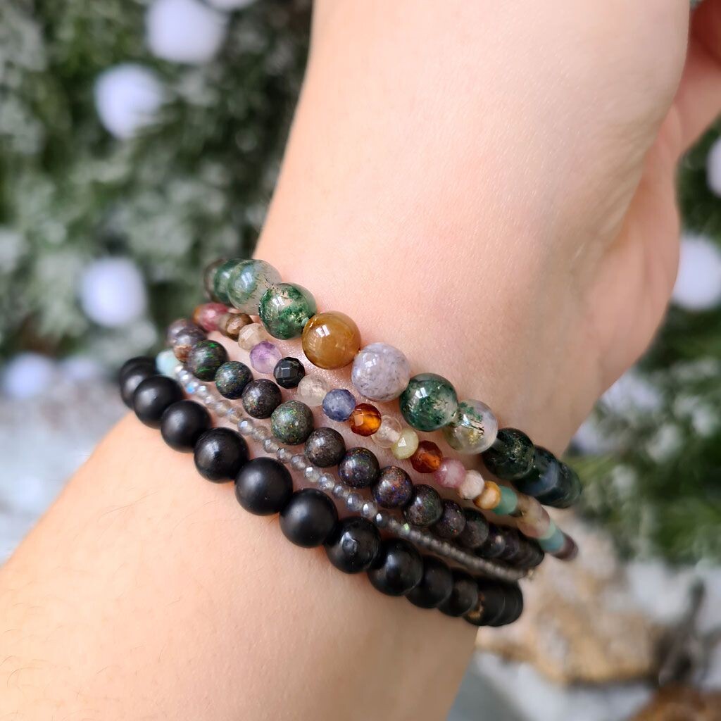 Pulsera de ágata musgosa 6mm
