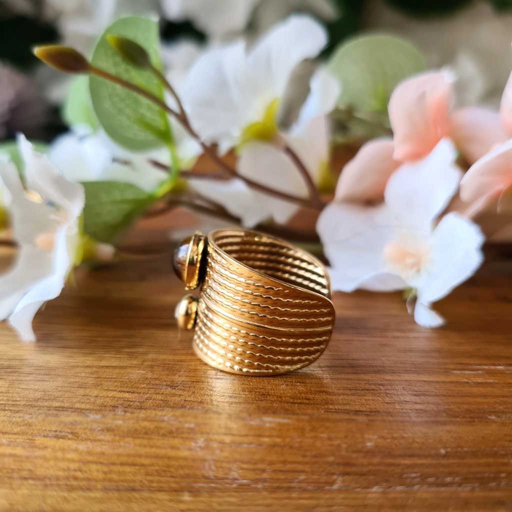 Anillo tu y yo de Ojo de Tigre