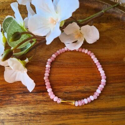 Pulsera serendipia de calcita rosa extra