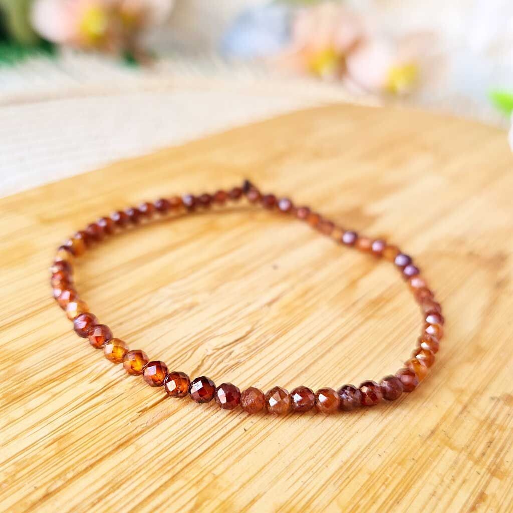 Pulsera de espesartita - Granate Naranja tallada extra