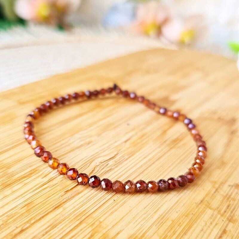 Pulsera de espesartita - Granate Naranja tallada extra