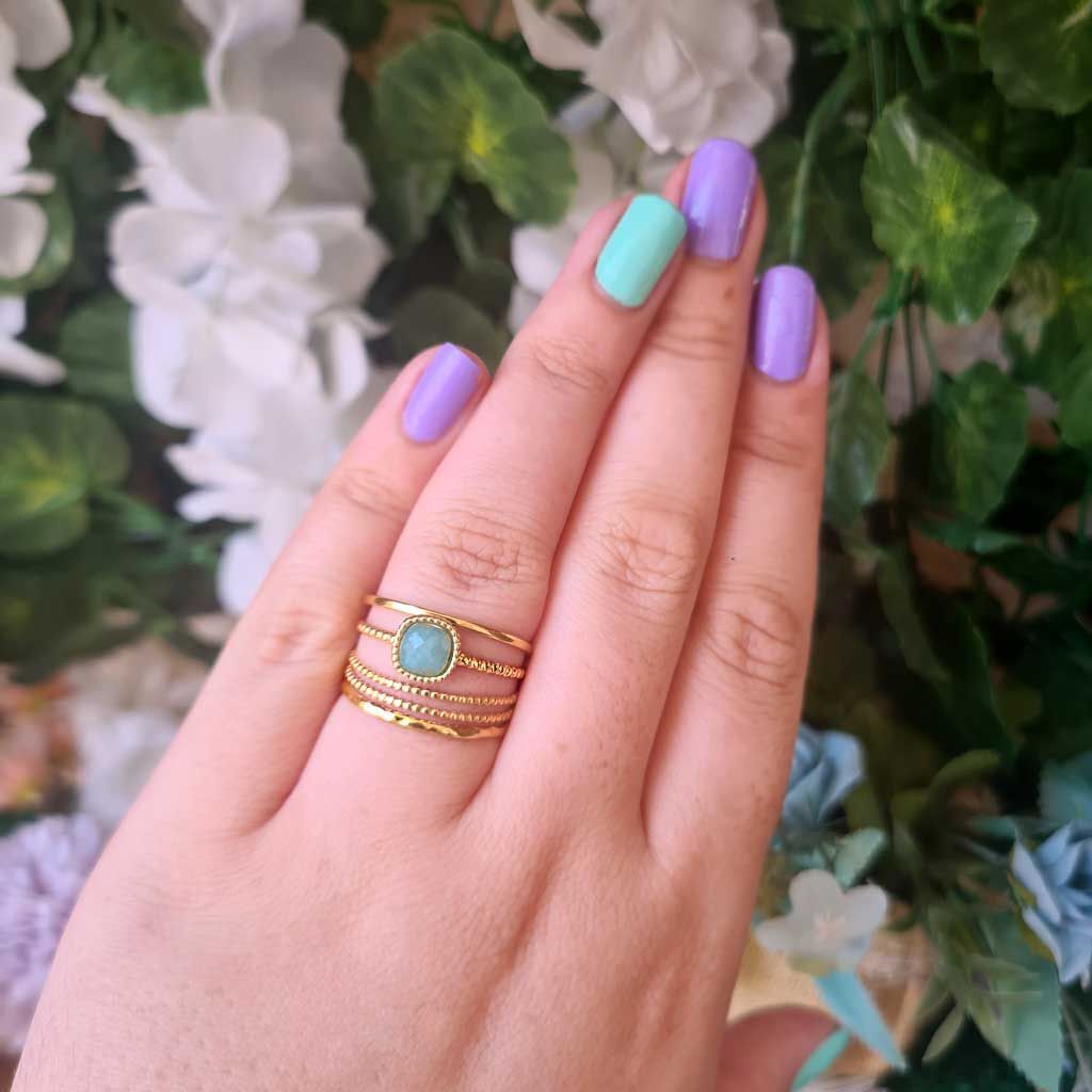 Anillo argos de Amazonita