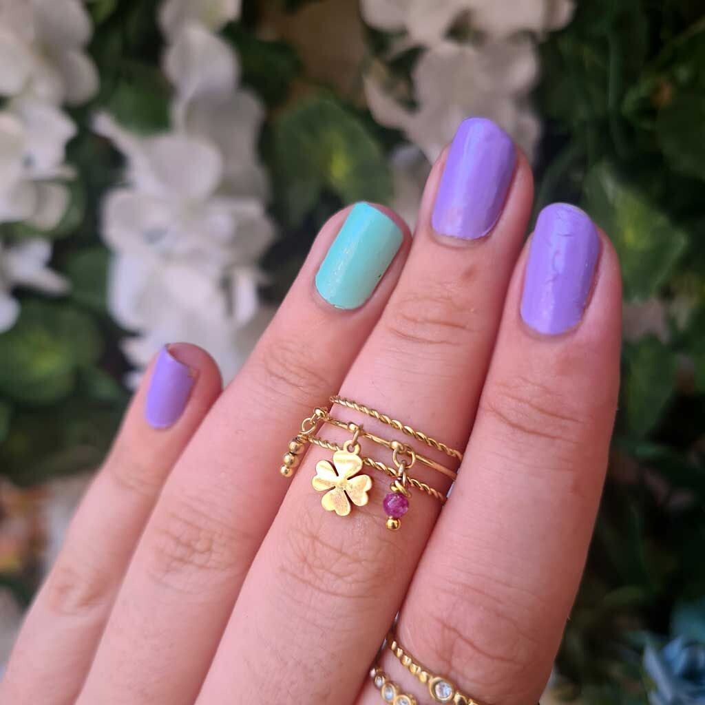 Anillo merak de turmalina rosa