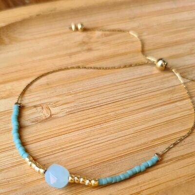 Pulsera sukha de aguamarina
