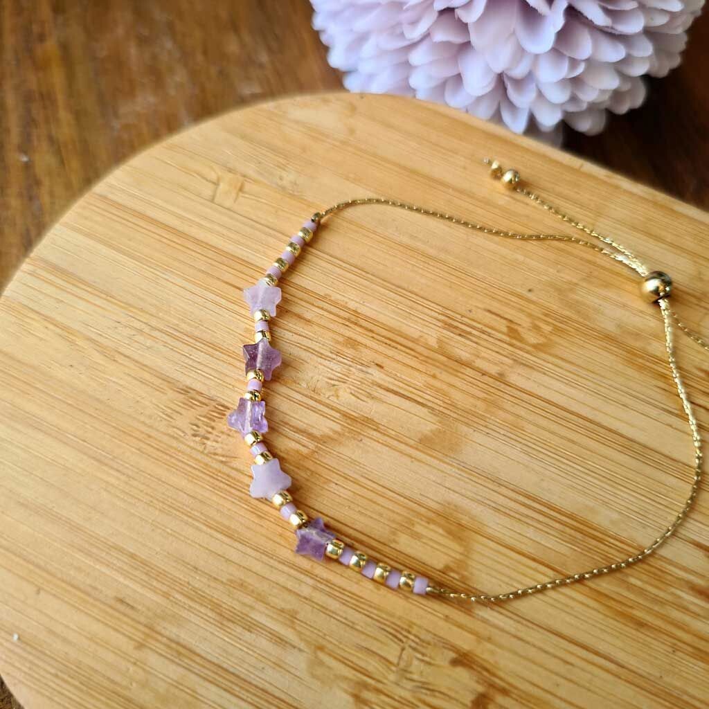 Pulsera sukha de estrella de amatista