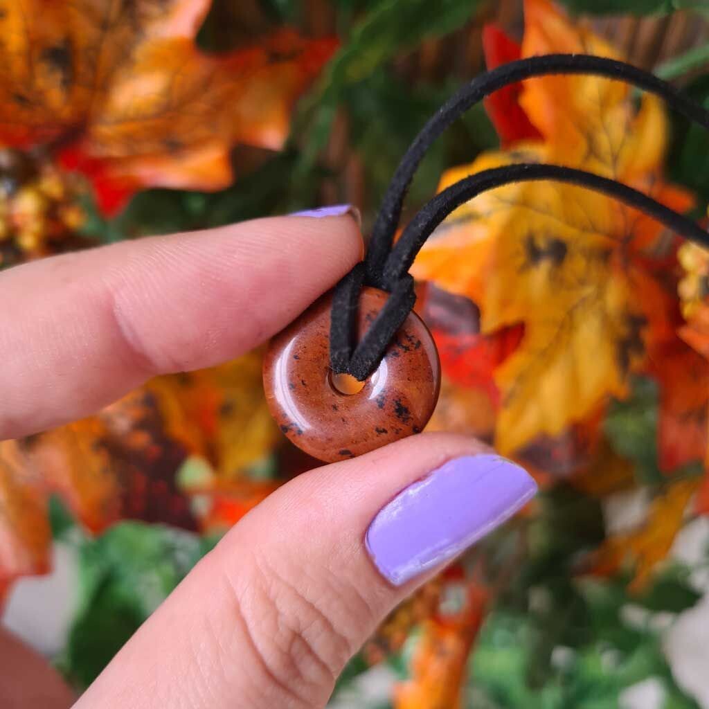 Colgante donut de obsidiana caoba pequeño