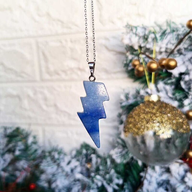 Colgante raku de cuarzo azul