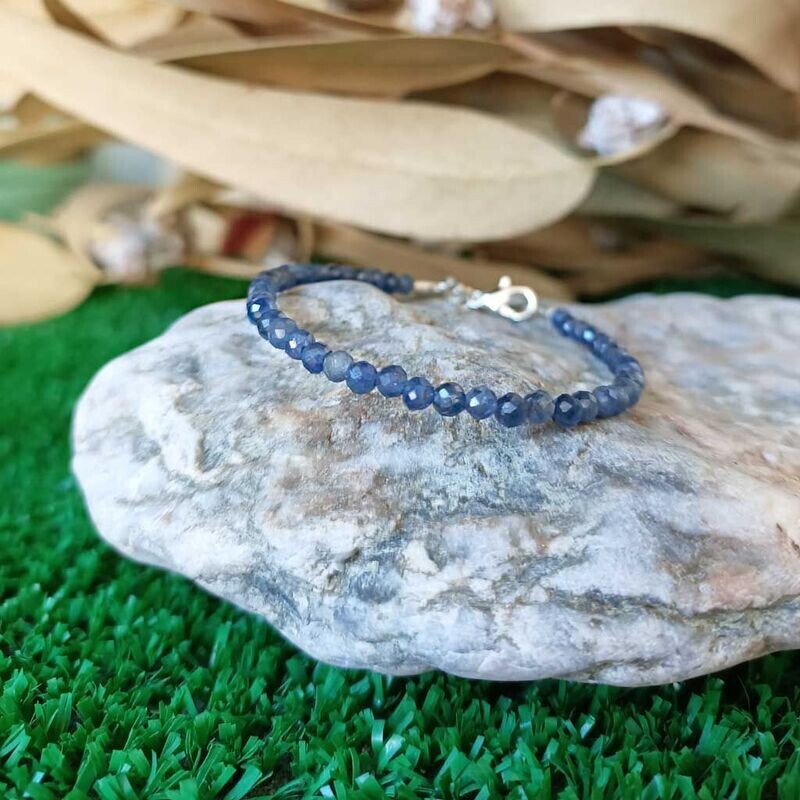 Pulsera de zafiro azul extra en plata de ley 925