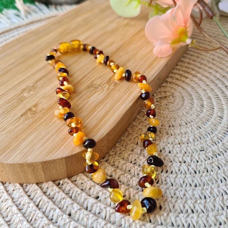 Collar aloha infantil de Ámbar natural multicolor