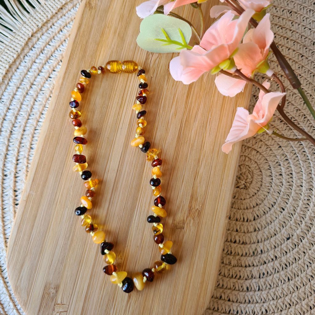 Collar aloha infantil de Ámbar natural multicolor