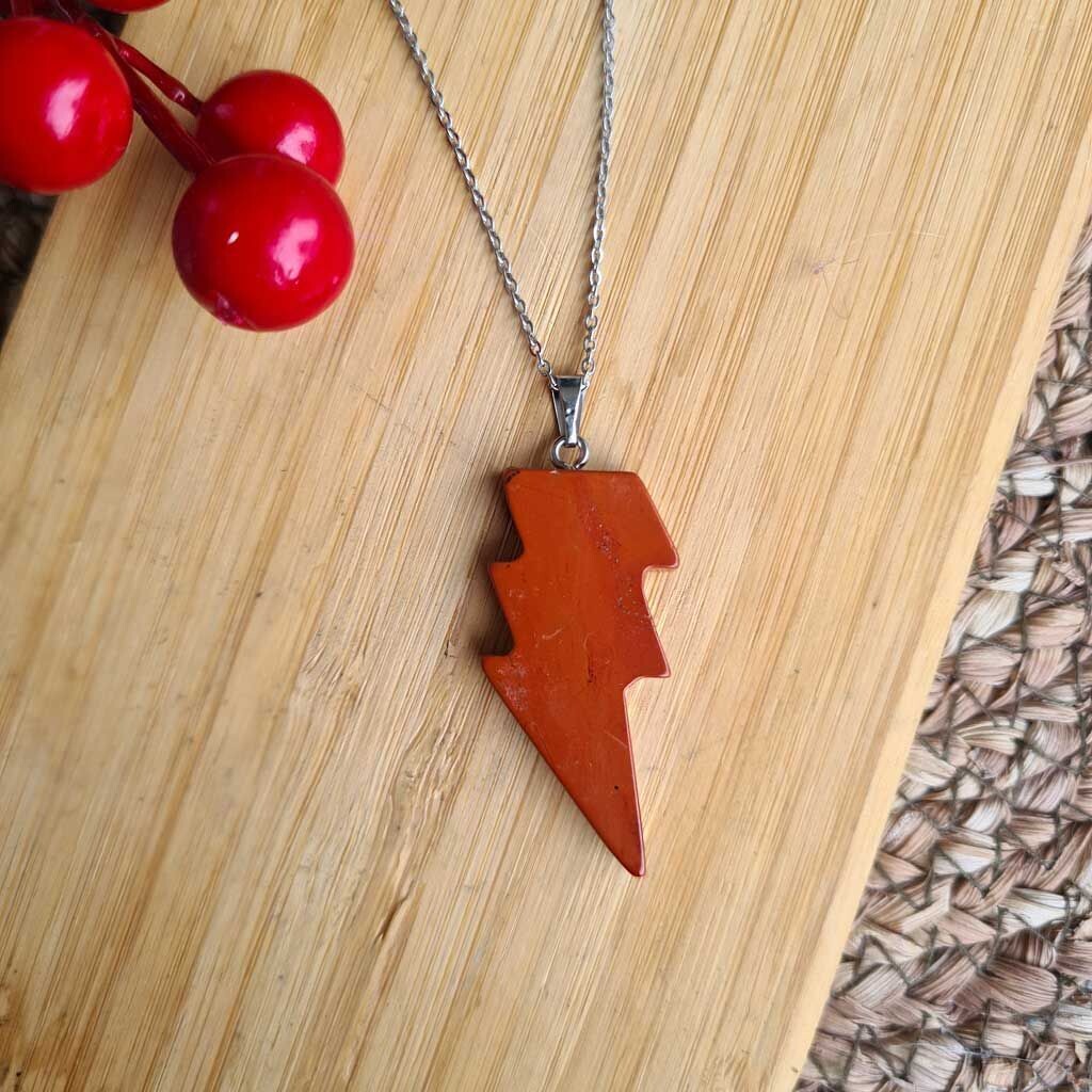 Colgante raku de jaspe rojo