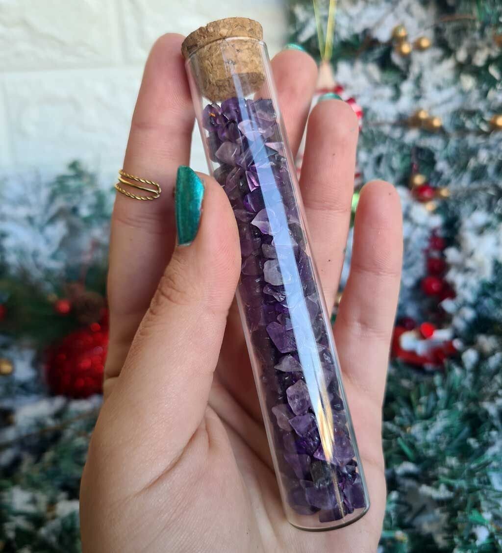 Tubo de cristal con Amatista