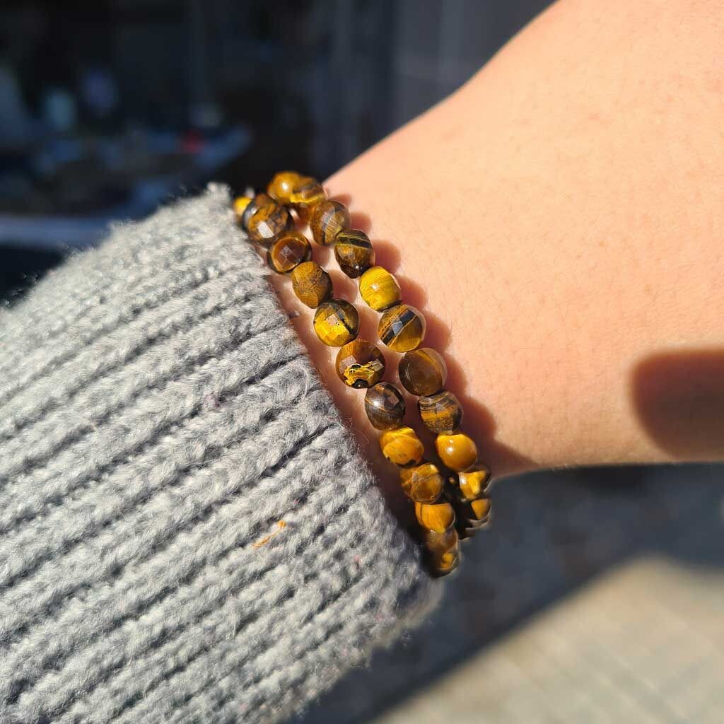 Pulsera botones de ojo de tigre extra 4mm