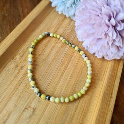 Pulsera tallada de ópalo amarillo extra 4mm