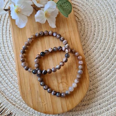 Pulsera de piedra luna negra extra 6mm