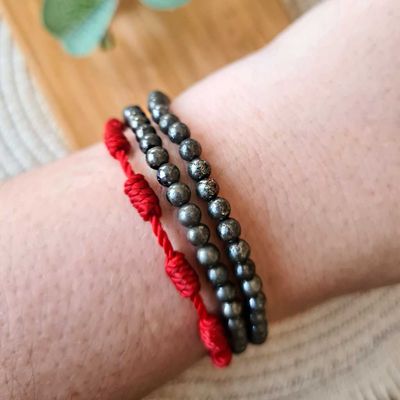 Pulsera elástica de pirita 4mm