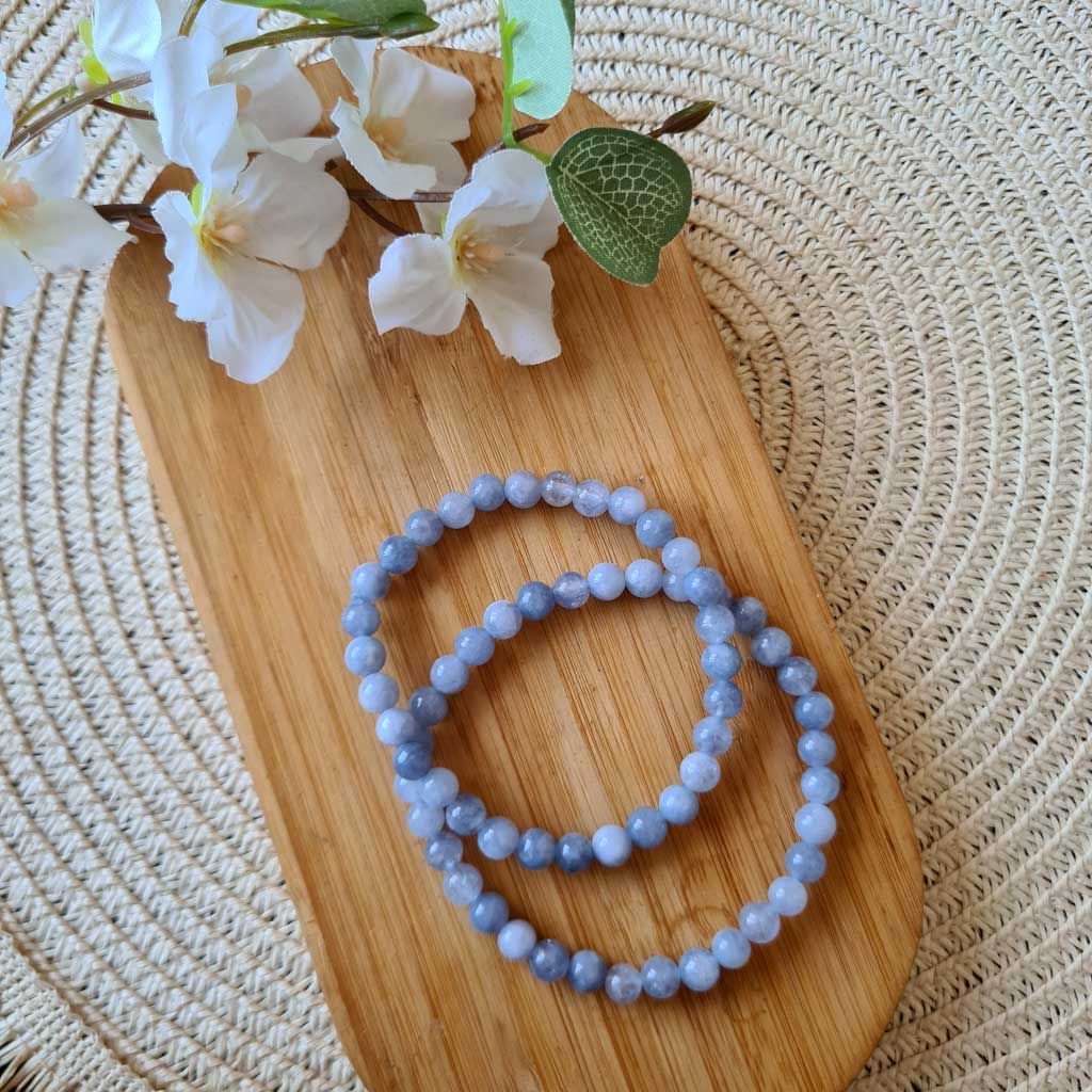 Pulsera de aguamarina 6 mm