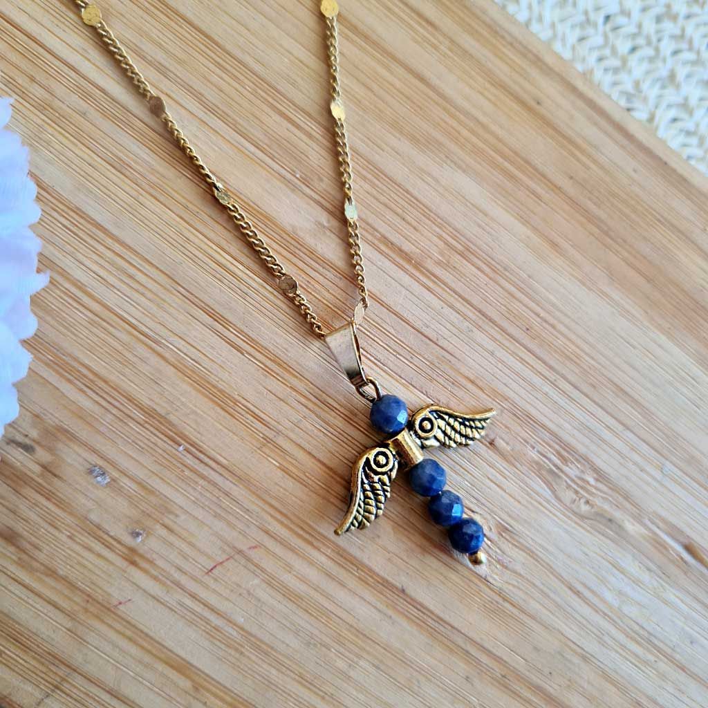 Colgante Angelito Topacio azul