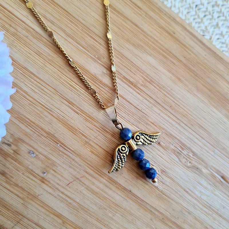 Colgante Angelito Topacio azul