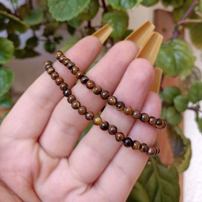 Pulsera de ojo de tigre 3mm tallada