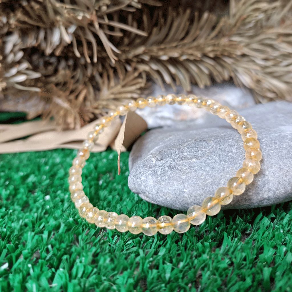 Pulsera elástica de citrino 6mm (calentado)
